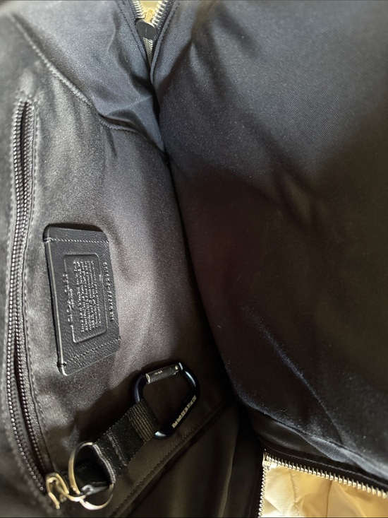Coach Black Pebbled Leather Backpack with Embossed Logo